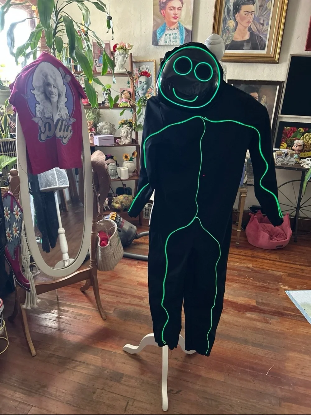 Spirit Black Kids LED Alien Costume with Green Trim